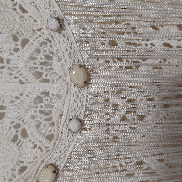 Sheer Ivory Crochet Tunic - Picture 2 of 5